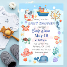 Blauw Onder het Zee Baby Boy Shower
