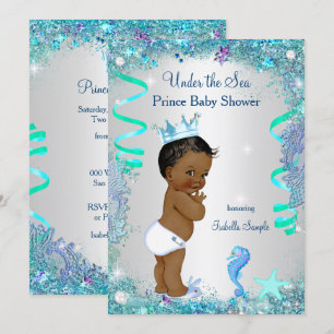 Blauw onder het Zee Prince Baby shower Etnische Kaart