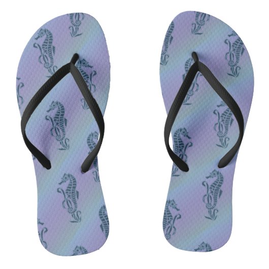 Blauw onder het Zee Seapaarden Teenslippers (Voetbed)