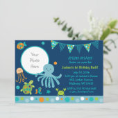 Blauw onder Zee Birthday Kaart (Staand voorkant)