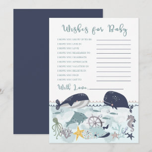 Blauw onder Zee Ocean Baby shower wil Baby Kaart
