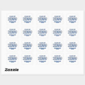Blauw Onderdruk Moderne Klasse van Vierkante Sticker (Vel)