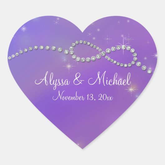 Blauw oneindig symbool Infinite Love Twinking Hart Sticker (Voorkant)