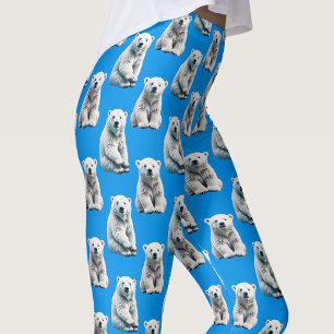 Blauw ontwerp met ijsbeerpatroon leggings
