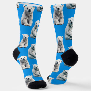 Blauw ontwerp met ijsbeerpatroon  sokken