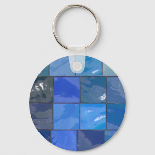 Blauw ontwerp voor Bathroom tegels Sleutelhanger