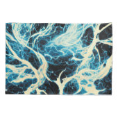 Blauw onweer bliksempatroon kussensloop (Achterkant)