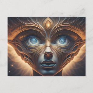 Blauw Oog Alien Being Briefkaart