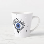 Blauw oog als toversymbool voor succes latte mok (Rechts)