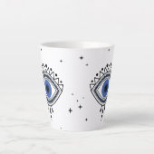 Blauw oog als toversymbool voor succes latte mok (Voorkant)