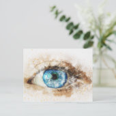 Blauw oog briefkaart (Staand voorkant)