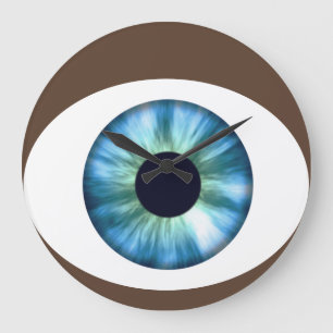 Blauw Oog Donkere Huid Acryl Wandklok Grote Klok