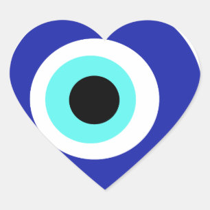 Blauw oog hart sticker