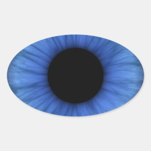 blauw oog is schattig ovale sticker