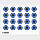 blauw oog is schattig ronde sticker (Vel)