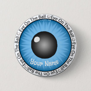 Blauw oog op de golfbal ronde button 5,7 cm