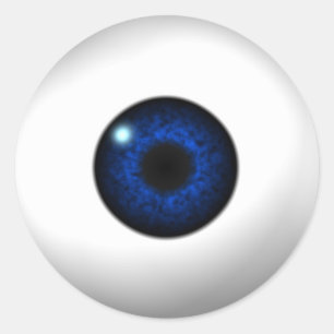 blauw oog ronde sticker