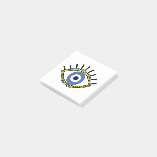 Blauw oog, succes, griekboze oogbescherming post-it® notes (Schuin)