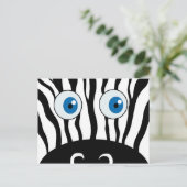 Blauw oog zebra briefkaart (Staand voorkant)