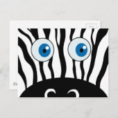 Blauw oog zebra briefkaart (Voorkant / Achterkant)