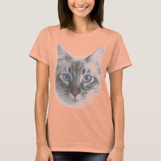  blauw Oogachtig Kat T-shirt