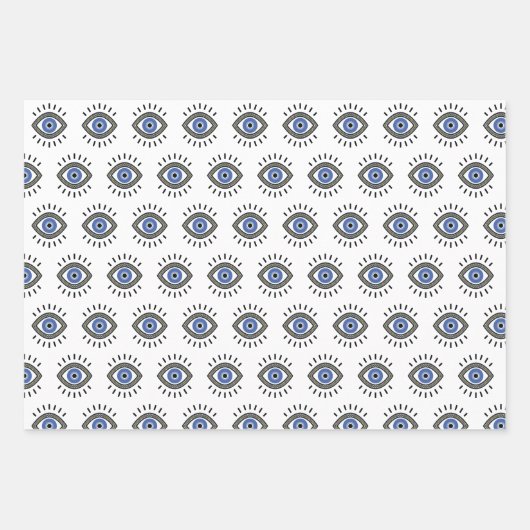 Blauw oogontwerp, kwade oogbescherming, geluk inpakpapier vel (Voorkant 2)