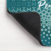 Blauw op Abstract blauw Monogram Muismat (Hoek)