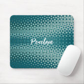 Blauw op Abstract blauw Monogram Muismat (Met muis)