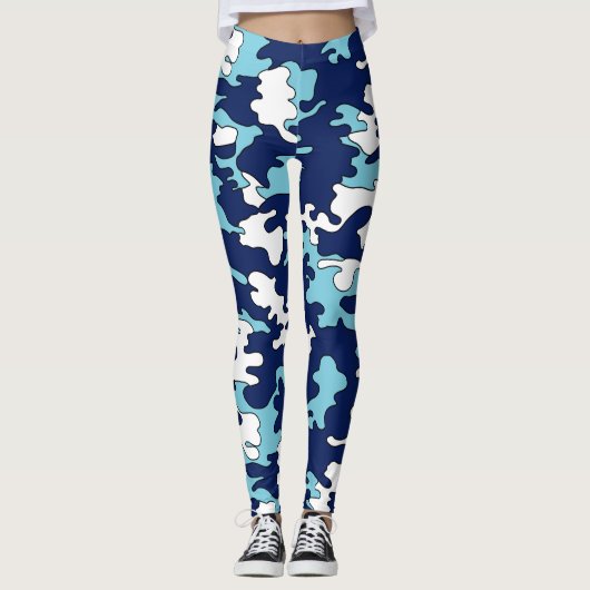 Blauw op blauwe Leggings van Camo (Voorkant)