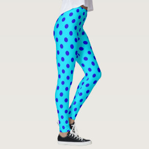 Blauw op cyaan stippen patroonontwerp leggings