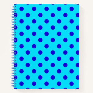 Blauw op cyaan stippen patroonontwerp notitieboek