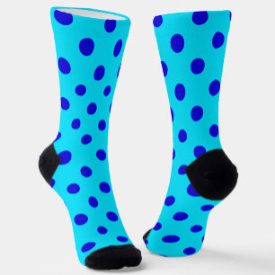 Blauw op cyaan stippen patroonontwerp sokken