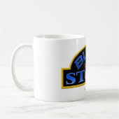 BLAUW op de STOOP-mok met BOTS-teken Koffiemok (Links)