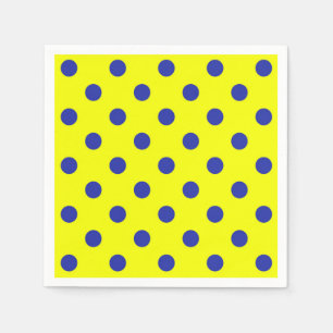 Blauw Op Geel Stippen Patroonontwerp  Servet