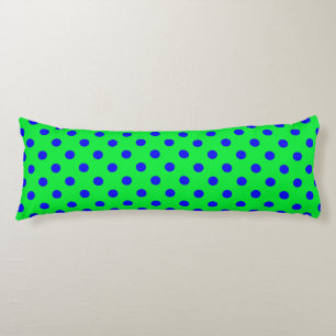 Blauw op groen polka stippen patroonontwerp lichaamskussen