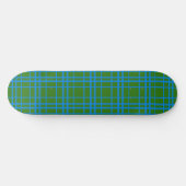Blauw op groen Tartan Plaid Pattern Design Skateboard (Horizontaal)