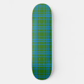 Blauw op groen Tartan Plaid Pattern Design Skateboard (Voorkant)