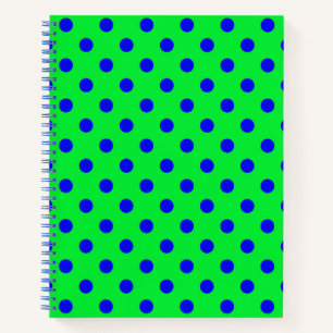 Blauw op groene polka stippen patroonontwerp  notitieboek