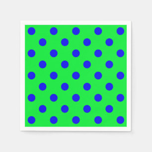 Blauw op groene polka stippen patroonontwerp servet