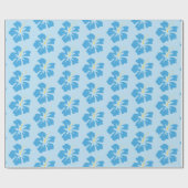 Blauw op Light Blue Hibiscus Cadeaupapier (Vlak)