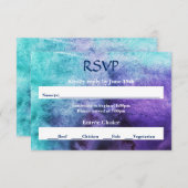 Blauw op Paarse Waterverf - RSVP (Voorkant / Achterkant)
