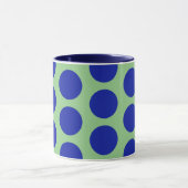Blauw op Sage Green Polka Dot Art Mok Cup (Midden)