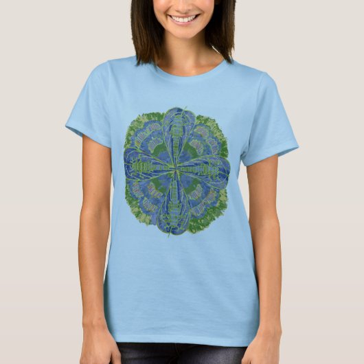 blauw op willeblad met diatoom t-shirt (Voorkant)