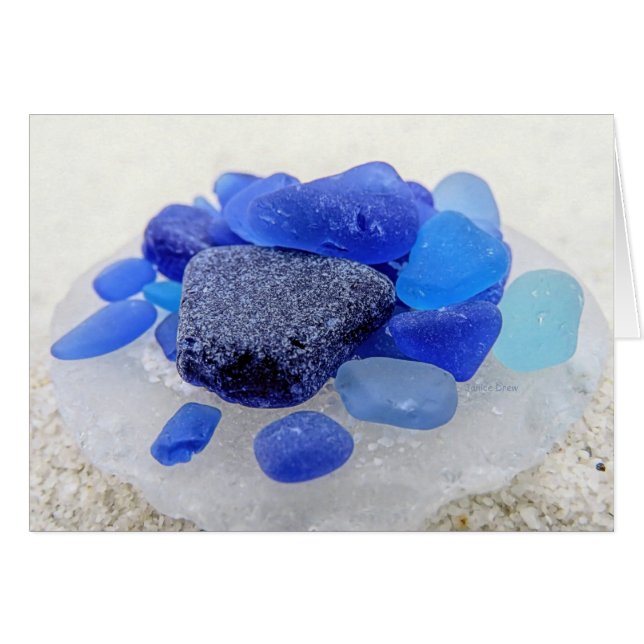 Blauw op wit Zee Glass (Voorkant Horizontaal)