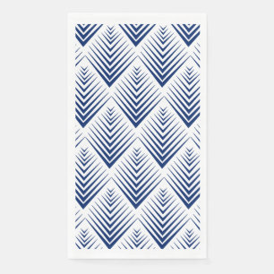 Blauw op witte ventilatoren Art Deco Pattern Servet