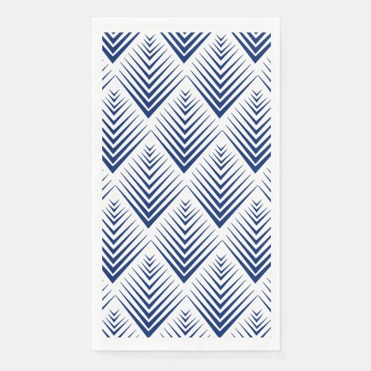 Blauw op witte ventilatoren Art Deco Pattern Servet (Voorkant)
