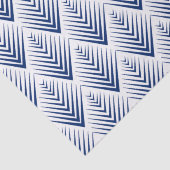Blauw op witte ventilatoren Art Deco Pattern Tissuepapier (Detail)