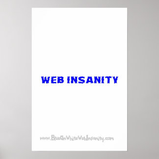 blauw op witte WEB-INSANITATIE Poster