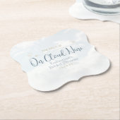 Blauw Op Wolken Tien Elegant Bruidsfeest Kartonnen Onderzetters (Gekanteld)