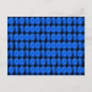 Blauw op zwarte binaire code briefkaart